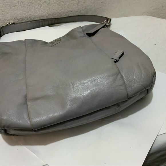 Coach Madison Isabelle Leather Hobo Purse Handbag Gray Crossbody 21224 - Picture 3 of 14